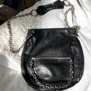 Pollini Leather & Chain Cross Body Purse